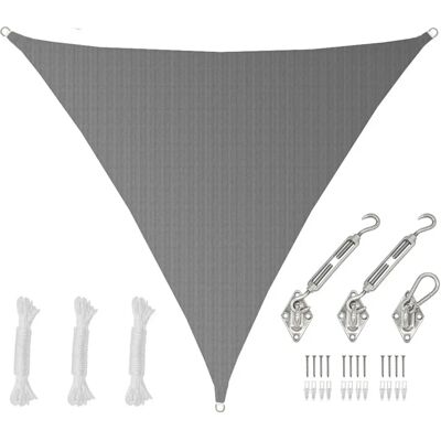 Amanka - Toldo Parasol 6x6x6 Transpirable UV - Vela de Sombra, Inox Fijación - grau Amanka - Toldo Parasol 6x6x6 Transpirable UV - Vela de Sombra, Inox Fijación - grau