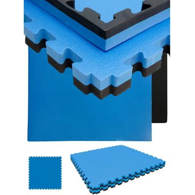 Eyepower - Suelo de Gimnasio 1,6 m² 4cm - Juego de 2 Esterillas 90x90 - Alfombra de Goma EVA Grande - azul Eyepower - Suelo de Gimnasio 1,6 m² 4cm - Juego de 2 Esterillas 90x90 - Alfombra de Goma EVA Grande - azul