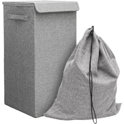 Cesta de ropa sucia Dunedesign 50L con tapa y bolsa - Gris Cesta de ropa sucia Dunedesign 50L con tapa y bolsa - Gris