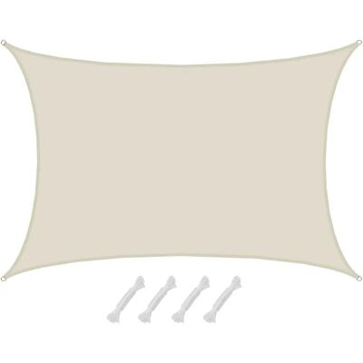 Amanka 6x5 Beige Voile d'Ombrage Rectangulaire UPF50+ - Protection solaire et contre le vent - Publicité Amanka 6x5 Beige Voile d'Ombrage Rectangulaire UPF50+ - Protection solaire et contre le vent - Publicité