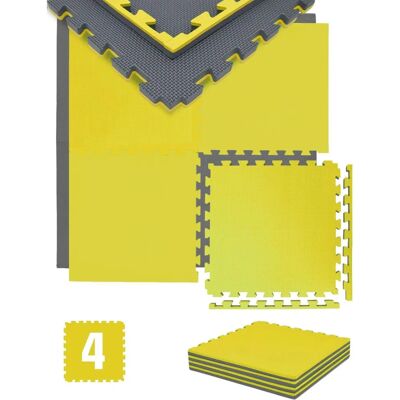 eyepower Tapis d’entraînement 2 cm - Pack de 4 - 50x50cm - Jaune - Publicité eyepower Tapis d’entraînement 2 cm - Pack de 4 - 50x50cm - Jaune - Publicité