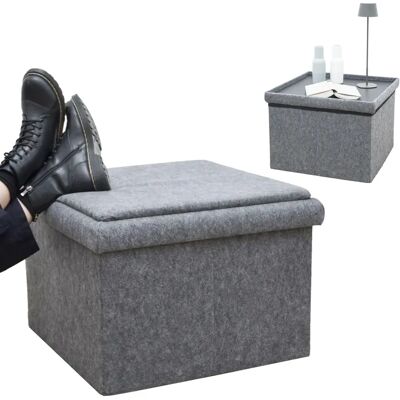 Puff de almacenamiento Dunedesign 56x56x40 - gris Puff de almacenamiento Dunedesign 56x56x40 - gris