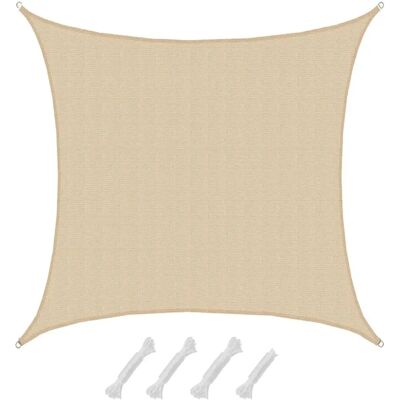 Amanka 6x6 Voile Solaire Beige avec Protection UV - Publicité Amanka 6x6 Voile Solaire Beige avec Protection UV - Publicité