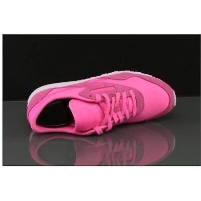 Reebok CL Nylon Slim Metal AR2718 Rose/Blanc - Chaussures - Publicité Reebok CL Nylon Slim Metal AR2718 Rose/Blanc - Chaussures - Publicité