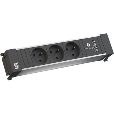 Bachmann Powerframe Steckdosenleiste - 3 Schutzkontakt, USB-Ladegerät Bachmann Powerframe Steckdosenleiste - 3 Schutzkontakt, USB-Ladegerät