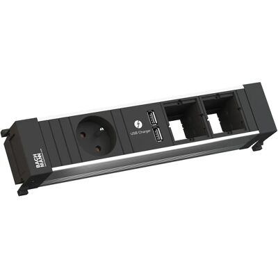 Bachmann Modell 916.0628 Steckdosenleiste - Aluminium, 1 Steckdose, 0,20 m Bachmann Modell 916.0628 Steckdosenleiste - Aluminium, 1 Steckdose, 0,20 m