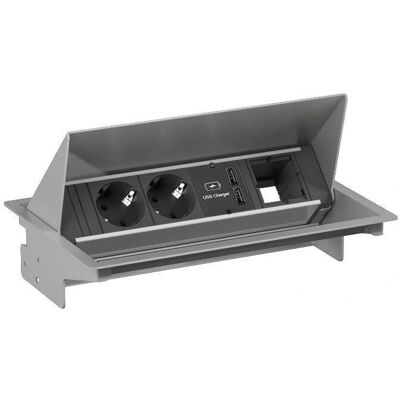 Bachmann Modell 900.406 Steckdose mit USB - Stahl Bachmann Modell 900.406 Steckdose mit USB - Stahl