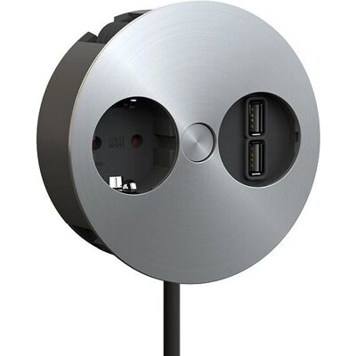 Bachmann Twist 1 Presa con USB - Acciaio inossidabile Bachmann Twist 1 Presa con USB - Acciaio inossidabile