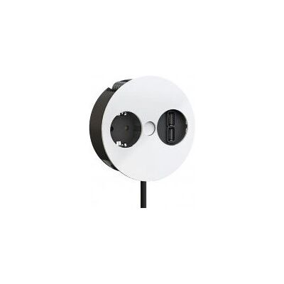 Bachmann Twist Extensión de corriente - 2m, 1 toma, Blanco/Negro - Regleta Bachmann Twist Extensión de corriente - 2m, 1 toma, Blanco/Negro - Regleta