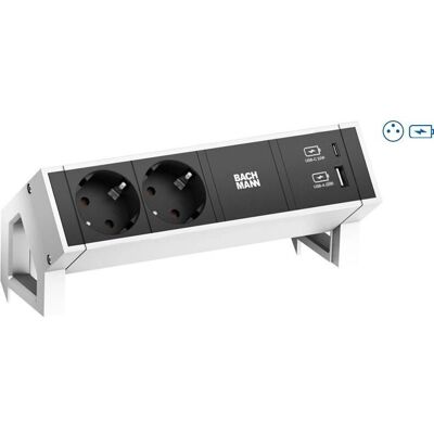 Bachmann - DESK2 - 2x UTE - 1x USB A/C 22W - Power strip Bachmann - DESK2 - 2x UTE - 1x USB A/C 22W - Power strip