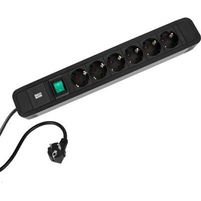 Bachmann Primo 2 regleta de corriente - 6 enchufes, 2m cable, negro Bachmann Primo 2 regleta de corriente - 6 enchufes, 2m cable, negro