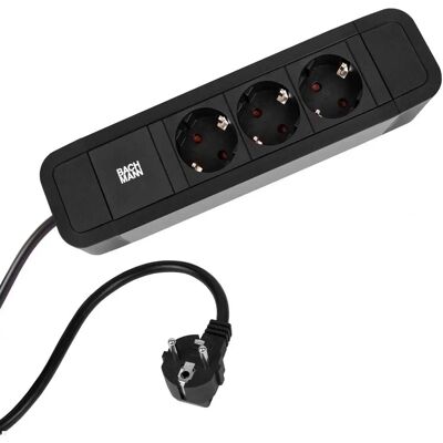Bachmann Primo 2 Power Strip - 3 Outlets - 2m - Black Bachmann Primo 2 Power Strip - 3 Outlets - 2m - Black