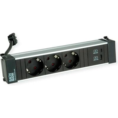 Bachmann 916.502 - 3x Schuko, USB-C/USB-A 22W, 0,2 m - Steckdosenleiste Bachmann 916.502 - 3x Schuko, USB-C/USB-A 22W, 0,2 m - Steckdosenleiste