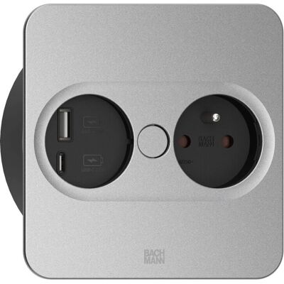 Bachmann 946.015 Gniazdo z odlewki ze stali nierdzewnej - USB A, USB C Bachmann 946.015 Gniazdo z odlewki ze stali nierdzewnej - USB A, USB C