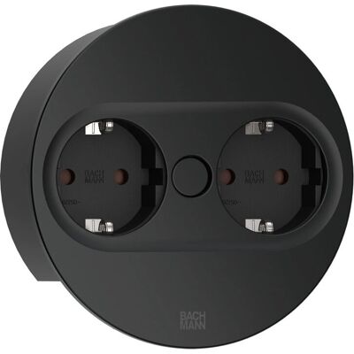 Bachmann 946.100 Enchufe - Tipo F, Negro, Doble Bachmann 946.100 Enchufe - Tipo F, Negro, Doble