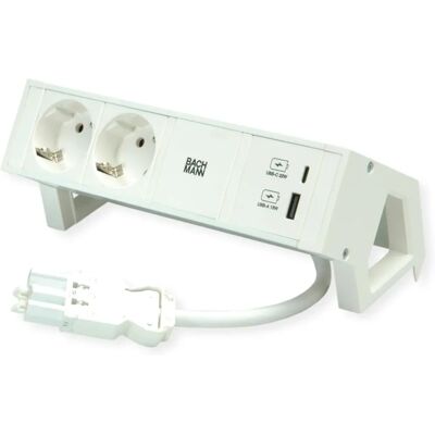 Multiprise blanche Bachmann avec USB 22W - Multiprise - Publicité Multiprise blanche Bachmann avec USB 22W - Multiprise - Publicité