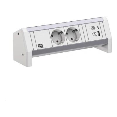 Bachmann 902.0290 Steckdosenleiste - 2x USB, SCHUKO, Aluminium Bachmann 902.0290 Steckdosenleiste - 2x USB, SCHUKO, Aluminium