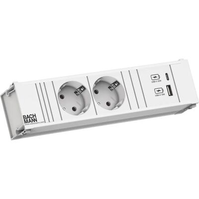 Bachmann - 912.700 - 2xUSB - 2xSchuko - Multiprise - Publicité Bachmann - 912.700 - 2xUSB - 2xSchuko - Multiprise - Publicité