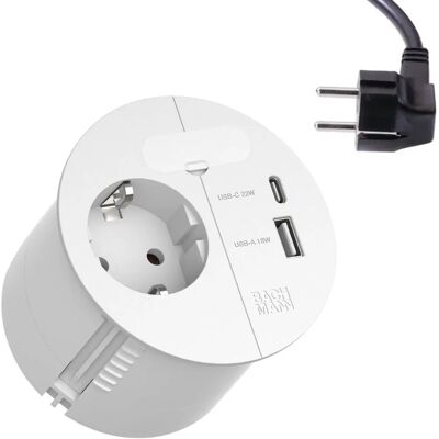 Bachmann Weiße Steckdosenleiste mit USB & Winkelstecker - Mehrfachstecker Bachmann Weiße Steckdosenleiste mit USB & Winkelstecker - Mehrfachstecker