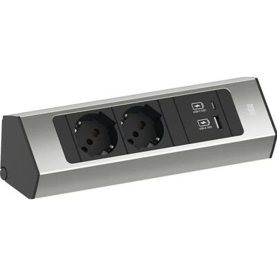 Bachmann - CASIA 2 2xP40 1xUSB - Acier inox - Publicité Bachmann - CASIA 2 2xP40 1xUSB - Acier inox - Publicité