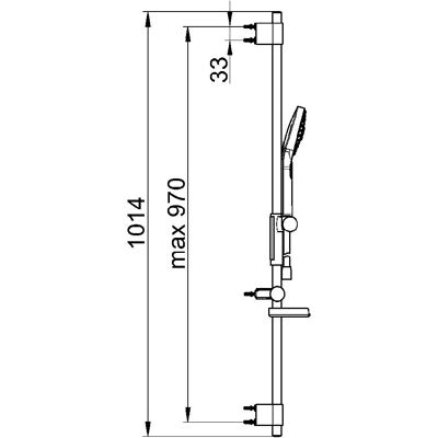 Hansaactivejet Brausestangen-Set - 970mm, Handbrause, 3-Strahl, Hellgrau/Chrom Hansaactivejet Brausestangen-Set - 970mm, Handbrause, 3-Strahl, Hellgrau/Chrom