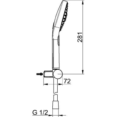 Hansa Activejet Handbrause-Set - 3 Strahlarten - 120mm - 15 l/min Hansa Activejet Handbrause-Set - 3 Strahlarten - 120mm - 15 l/min