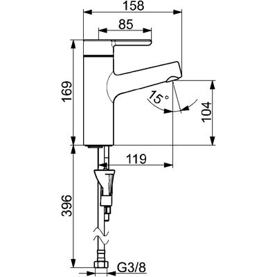 Rubinetto Hansa Hansadesigno - Ottone, Monocontrollo, Uscita 119mm Rubinetto Hansa Hansadesigno - Ottone, Monocontrollo, Uscita 119mm