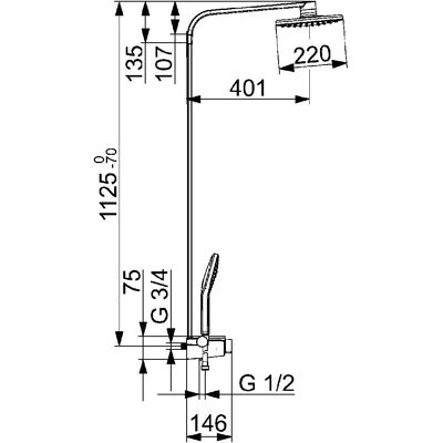 Sistem de Duș Termostatic Hansa - Crom/Alb - Max 80°C Sistem de Duș Termostatic Hansa - Crom/Alb - Max 80°C