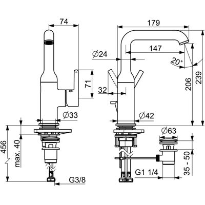 Hansa - vantis Waschtischbatterie, schwenkbarer Auslauf, mit Ablaufgarnitur, 147mm, chrom Hansa - vantis Waschtischbatterie, schwenkbarer Auslauf, mit Ablaufgarnitur, 147mm, chrom