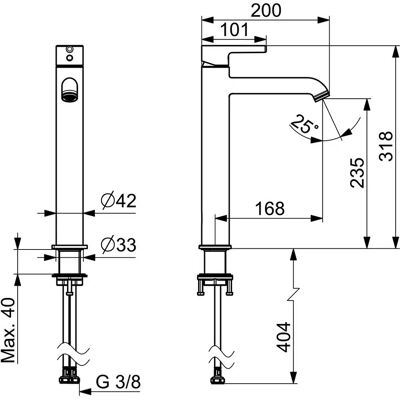 Hansa Vantis Wasserhahn - Einstellbare Temperatur, 6 L/min, Chrom Hansa Vantis Wasserhahn - Einstellbare Temperatur, 6 L/min, Chrom