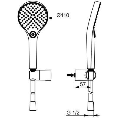 Hansa HANSAVIVA Set de Duș de Perete - Duș Manual cu 3 Funcții Hansa HANSAVIVA Set de Duș de Perete - Duș Manual cu 3 Funcții