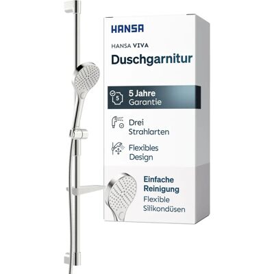 Set Bară de Perete Hansa - 971mm, Duș de Mână cu 3 Jeturi, Cromat Set Bară de Perete Hansa - 971mm, Duș de Mână cu 3 Jeturi, Cromat