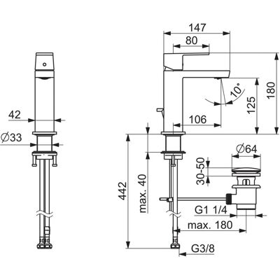 HANSASTELA ECO Einhebel-Waschtischbatterie - Chrom HANSASTELA ECO Einhebel-Waschtischbatterie - Chrom