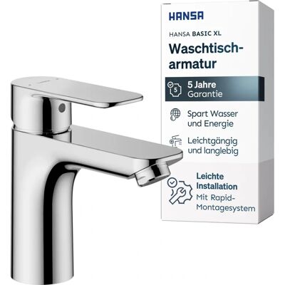 Hansa Basic XL Chrome Washbasin Mixer - Bathroom Faucet Hansa Basic XL Chrome Washbasin Mixer - Bathroom Faucet
