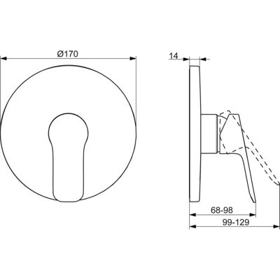 Hansa Basic Duscharmatur - Wandmontage, Chrom, 80569003 Hansa Basic Duscharmatur - Wandmontage, Chrom, 80569003