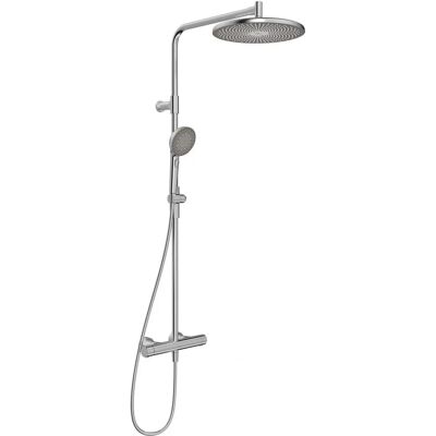 Hansa Aurelia - Sistem de duș cu termostat - Rotund cu 3 jeturi - Oțel satinat Hansa Aurelia - Sistem de duș cu termostat - Rotund cu 3 jeturi - Oțel satinat