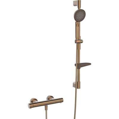Sistem de duș Hansa Prisma - Montaj pe perete, Termostat, 770mm, Bronz periat Sistem de duș Hansa Prisma - Montaj pe perete, Termostat, 770mm, Bronz periat
