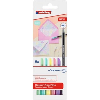 Edding 1200 Marqueur Fineliner Multicolore - Pack de 6 Edding 1200 Marqueur Fineliner Multicolore - Pack de 6