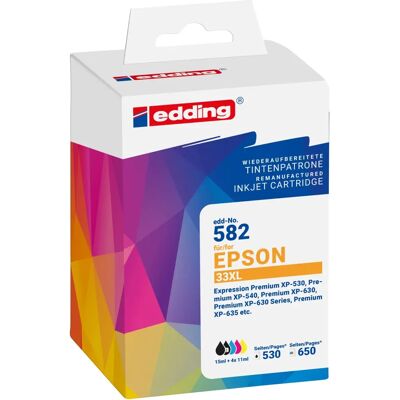 edding Mehrfarbige Tintenpatronen - Kompatibel mit Epson 33XL - 5er Set edding Mehrfarbige Tintenpatronen - Kompatibel mit Epson 33XL - 5er Set