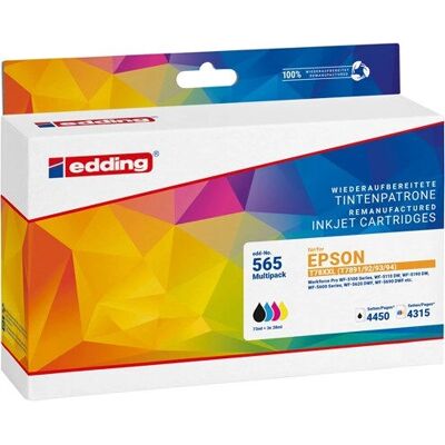Edding EDD-565 Cartouche d'encre - 4 pcs - Noir, Cyan, Magenta, Jaune - Publicité Edding EDD-565 Cartouche d'encre - 4 pcs - Noir, Cyan, Magenta, Jaune - Publicité