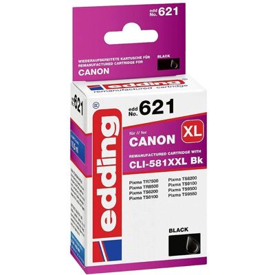 Edding Cartouche d'encre noire EDD-621 - Compatible avec Canon CLI-581XXL BK Edding Cartouche d'encre noire EDD-621 - Compatible avec Canon CLI-581XXL BK