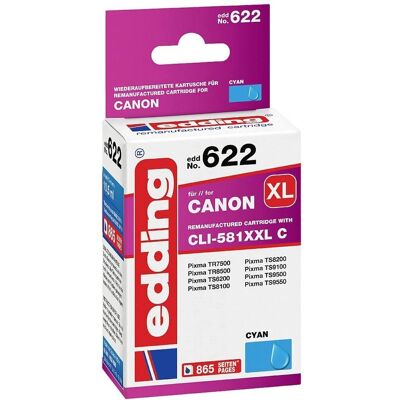 Edding Canon CLI-581XXLC Cyan kompatible Druckerpatrone - 18-622 Edding Canon CLI-581XXLC Cyan kompatible Druckerpatrone - 18-622