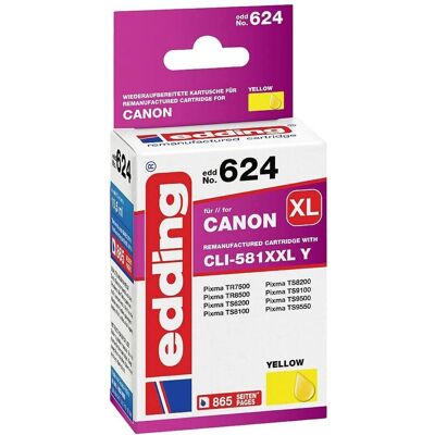 Edding Cartouche d'encre jaune pour Canon CLI-581XXL Y Edding Cartouche d'encre jaune pour Canon CLI-581XXL Y