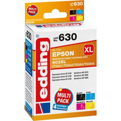 Edding EDD-630 Tintenpatrone - Schwarz, Magenta, Gelb, Cyan - Tintenpatrone Edding EDD-630 Tintenpatrone - Schwarz, Magenta, Gelb, Cyan - Tintenpatrone