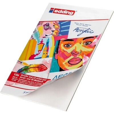 Edding 30010 Akrilfestő Lap - 300gsm, 10 Lap Edding 30010 Akrilfestő Lap - 300gsm, 10 Lap