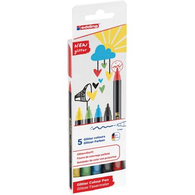 Ensemble de feutres à paillettes Edding 1200 - Stylos Felt-tip Ensemble de feutres à paillettes Edding 1200 - Stylos Felt-tip
