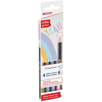 Edding 1200-4-3 Filzstift-Set - Multicolor Glitter - 4 Stk Edding 1200-4-3 Filzstift-Set - Multicolor Glitter - 4 Stk