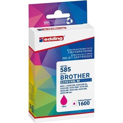 Edding EDD-585 Magenta Tintenpatrone - Tintenpatron für Brother Edding EDD-585 Magenta Tintenpatrone - Tintenpatron für Brother