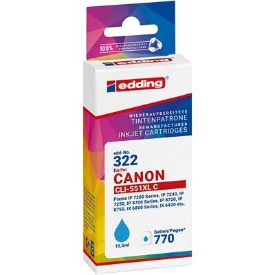 Cartouche d’encre cyan edding EDD-322 - Cartouche d’imprimante Cartouche d’encre cyan edding EDD-322 - Cartouche d’imprimante