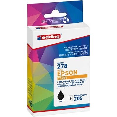 Cartouche d'encre noire Edding T1281 - Cartouche d'encre - Publicité Cartouche d'encre noire Edding T1281 - Cartouche d'encre - Publicité